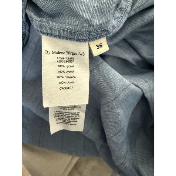 By Malene Birger Womens Denim Button Down black stripes Size 36 Small - Picture 3 of 9